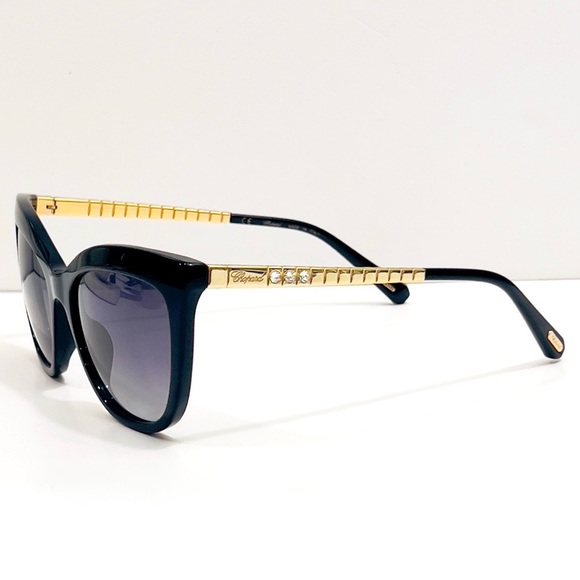 🆕 New/Authentic Chopard Black Cat Eye Sunglasses ▪️ SCH260S 700 ▪️ 54-19-135 - Picture 4 of 14